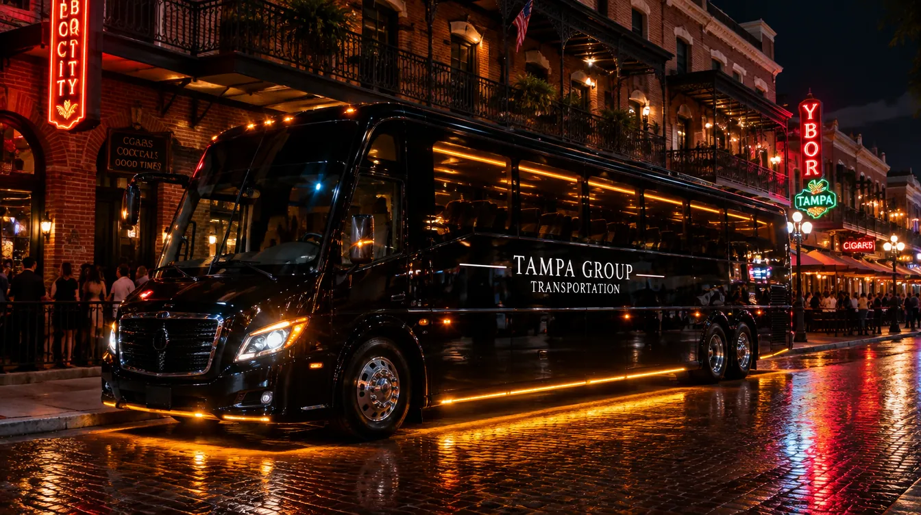 Party bus at night in Ybor City